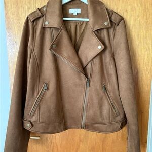 LOFT faux suede moto jacket